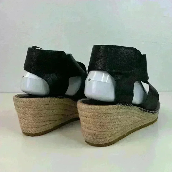 Eileen Fisher Willow Tumbled Leather Wedge Espadrille - Picture 6 of 16